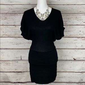 XXI Forever 21 Black Ribbed Mini Dress M